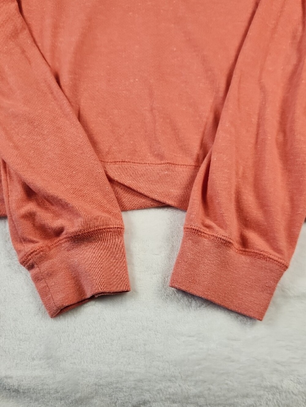 Nike Cropped Crew Neck Long Sleeve T-Shirt Women's Size M Coral Pink / Orange - Picture 7 of 8